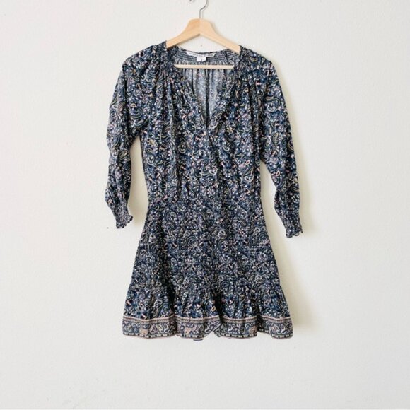 Veronica Beard SIZE 4 Karlina paisley smocked mini dress - Picture 3 of 6